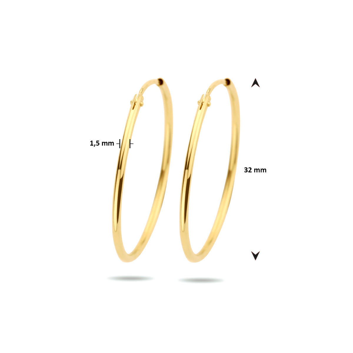 Oorringen 1.5 mm ronde buis