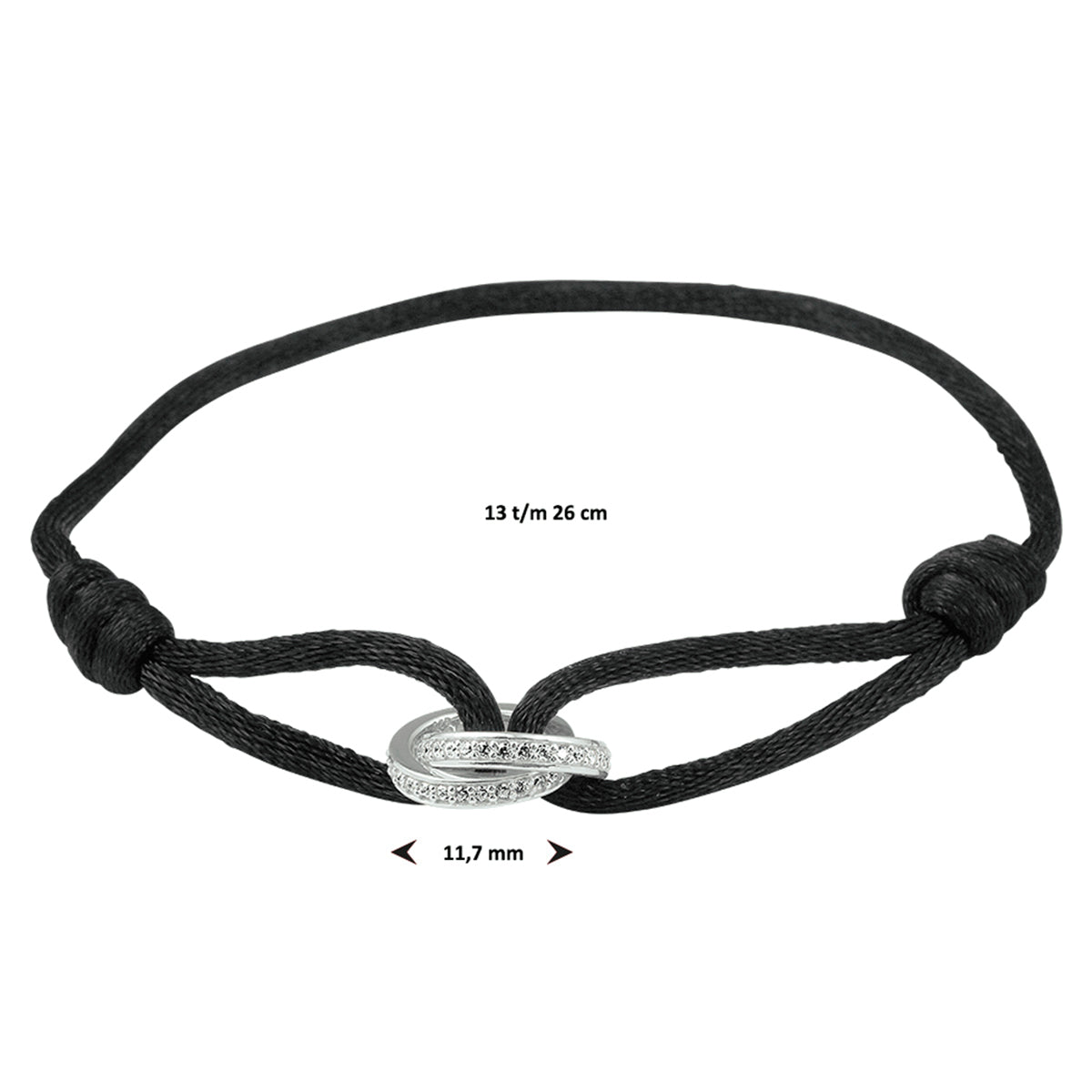 Armband satijn zirkonia