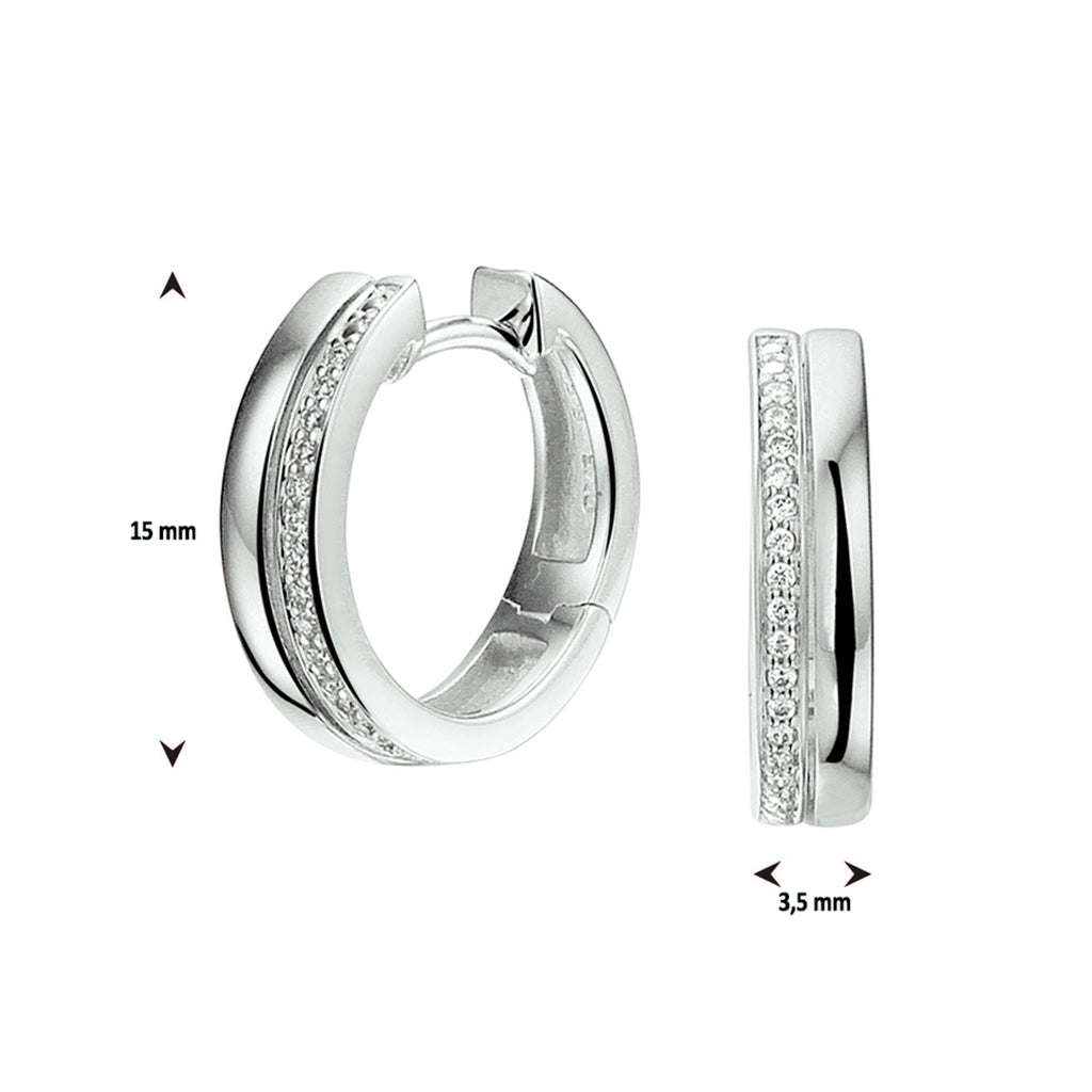 Klapoorringen diamant 0.09ct (2x 0.045ct) h si