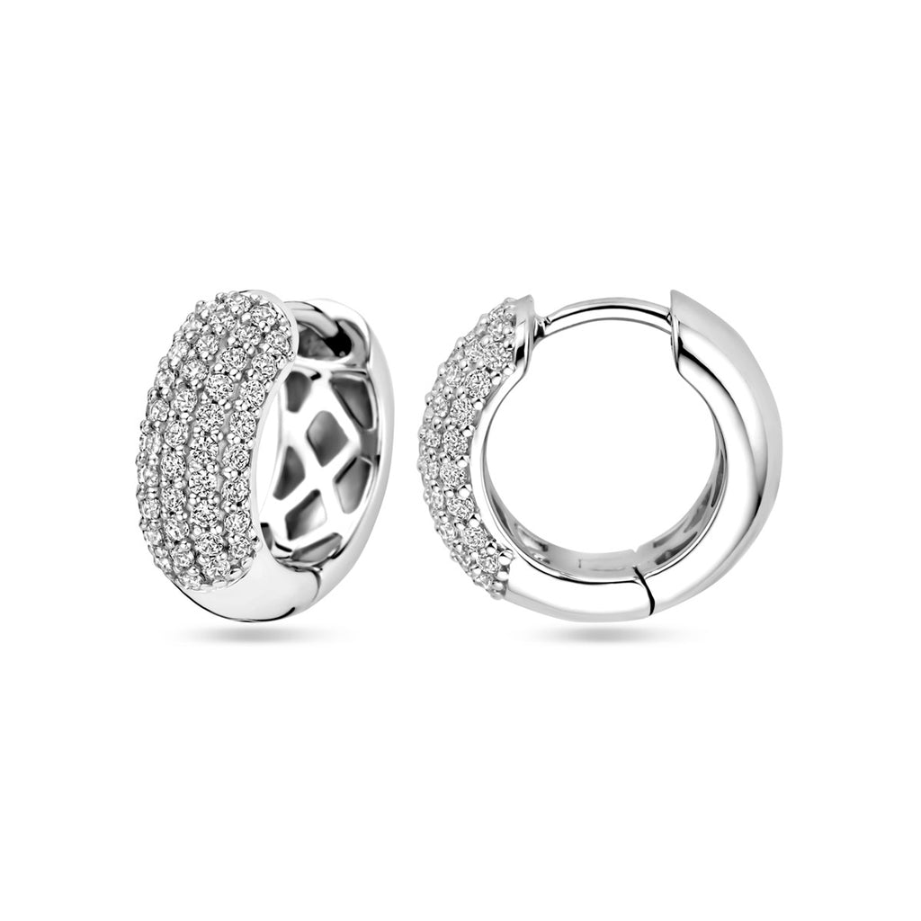 Klapoorringen zirkonia 16 mm