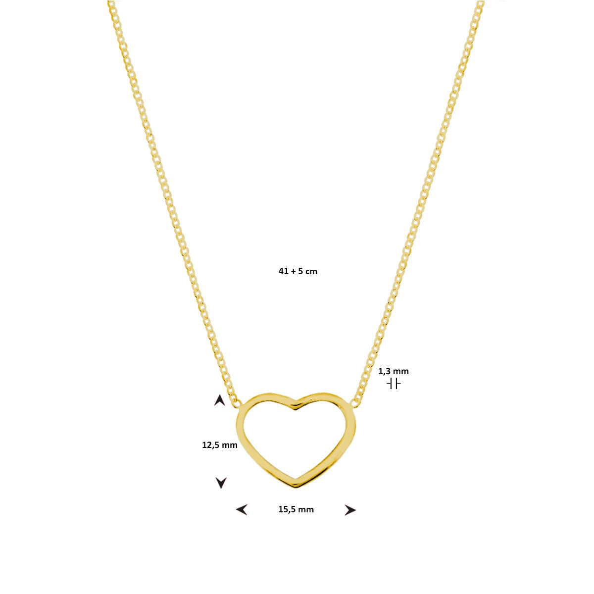 Collier hart 41 + 5 cm 3 micron