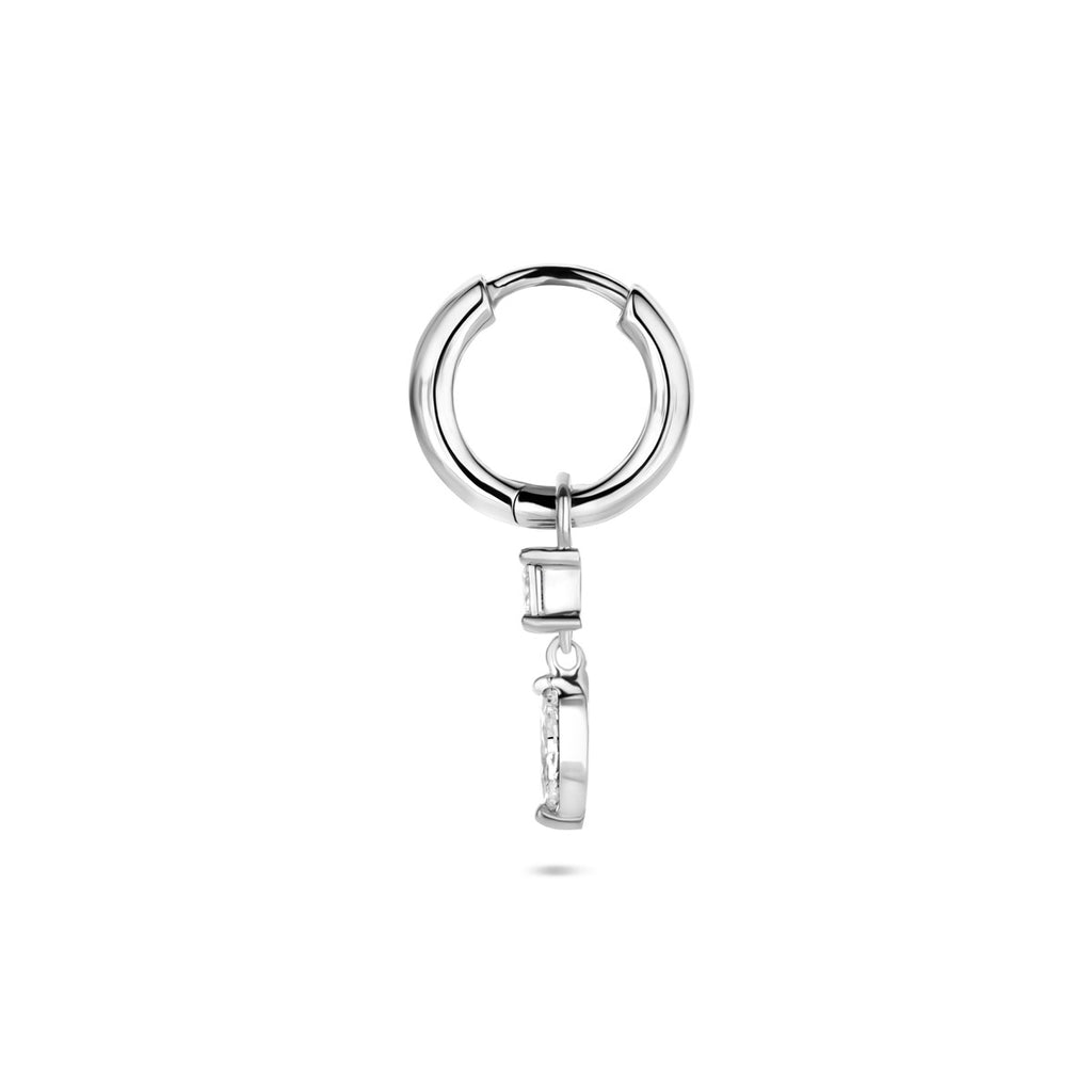 Zilver gerhodineerd oorringen m.hang/bol/steen enz