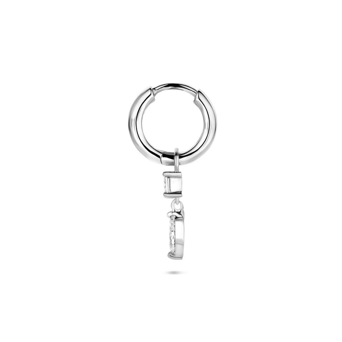 Zilver gerhodineerd oorringen m.hang/bol/steen enz