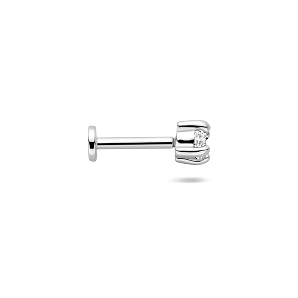 Flat back piercing zirkonia