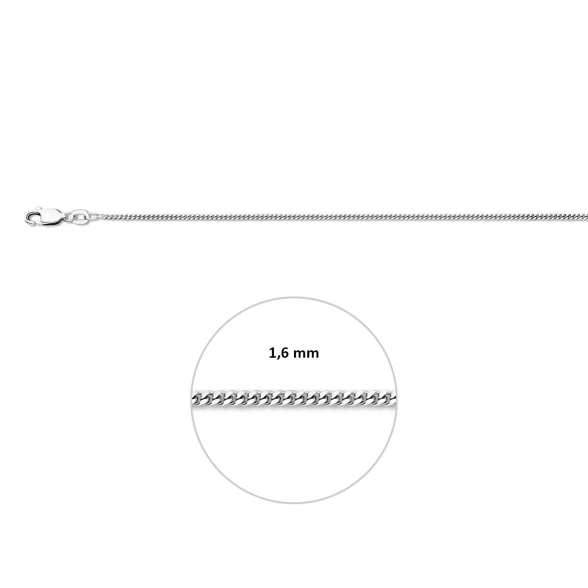 Collier gourmet schakel - zilver