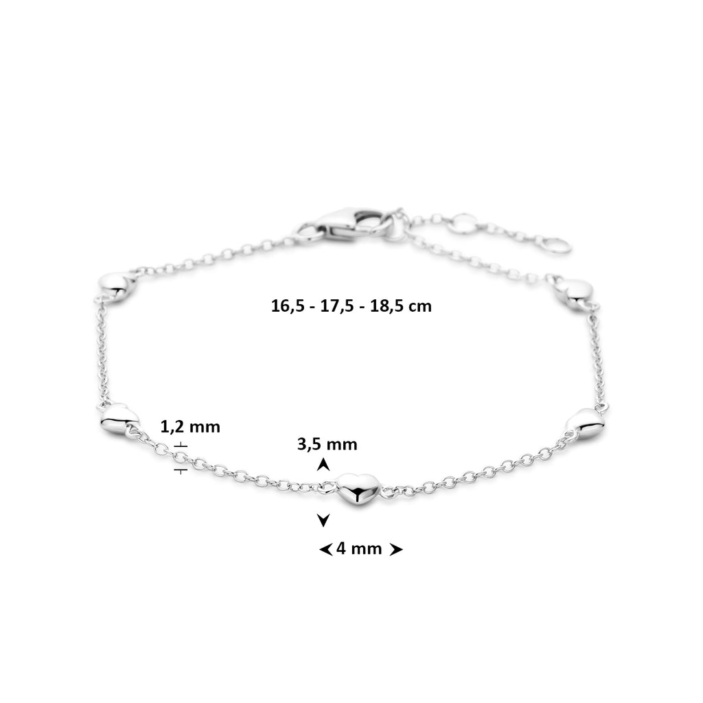 armband hartjes 16.5 17.5 18.5 cm