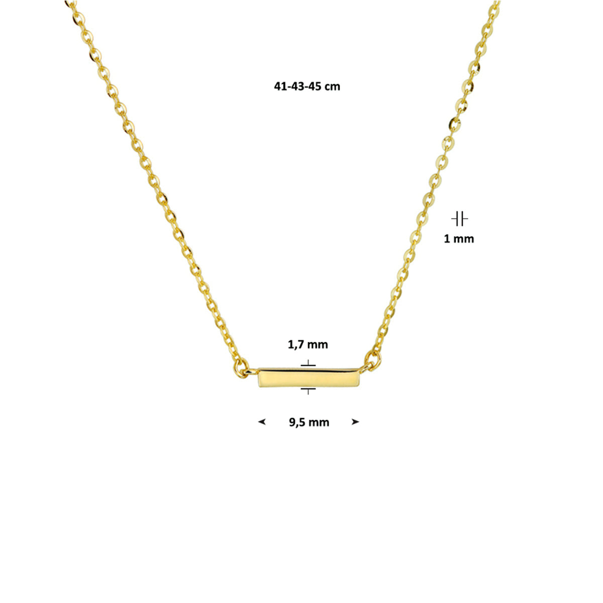 Collier balkje 41 + 4 cm