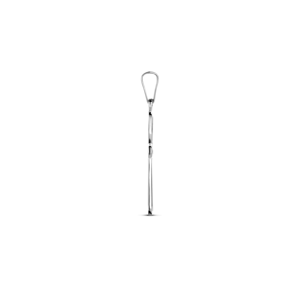 Zilver gerhodineerd kruis bedels