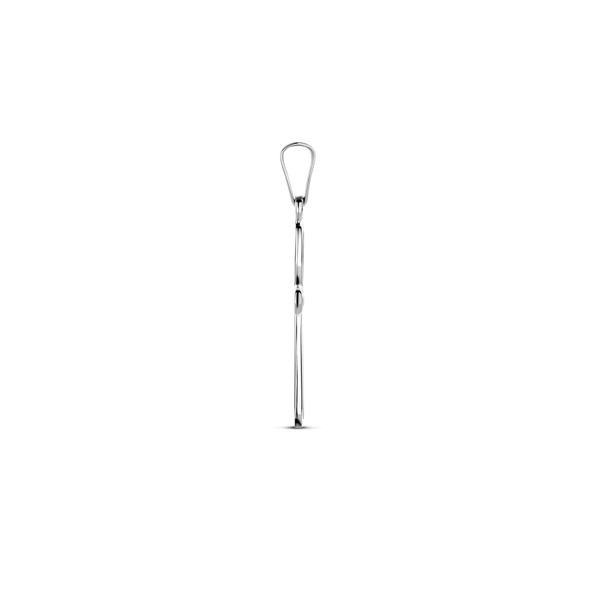 Zilver gerhodineerd kruis bedels