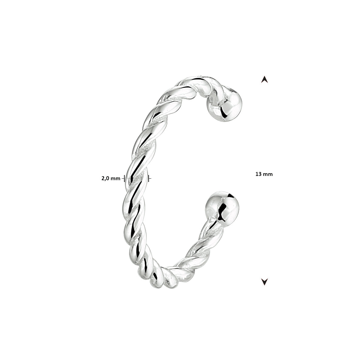 Earcuff gedraaid