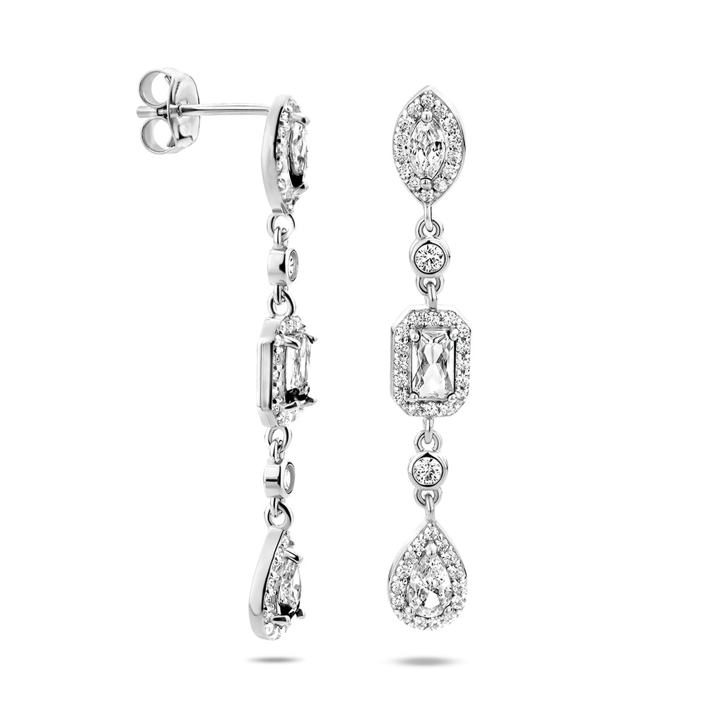 Zilver gerhodineerd oorhangers