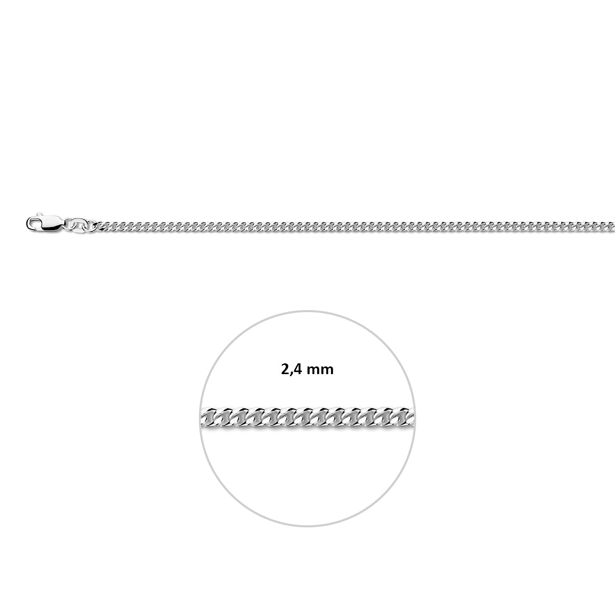 Huiscollectie zilveren collier gourmet. 60cm/2.6mm