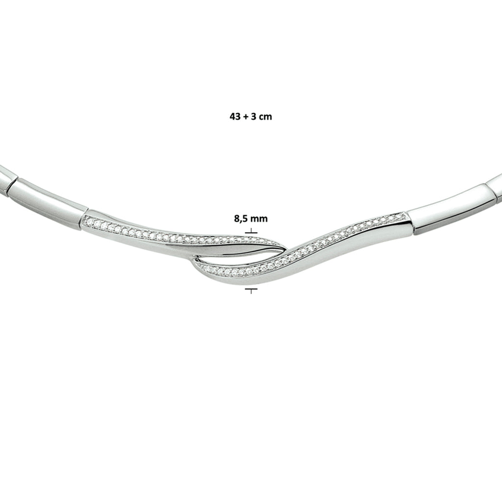 Collier zirkonia 43 + 3 cm