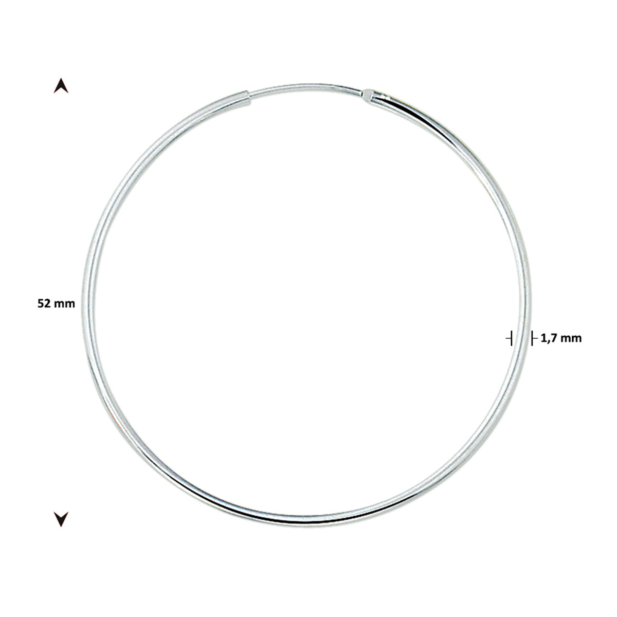 Oorringen 1.7 mm ronde buis