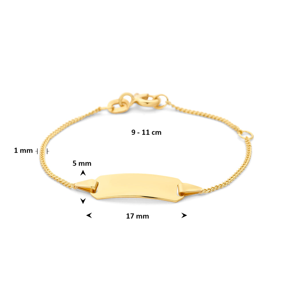 Graveerarmband gourmette 4-zijdes geslepen plaat 5 mm