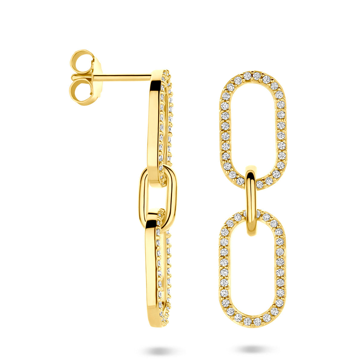Goud geel op Zilver oorhangers