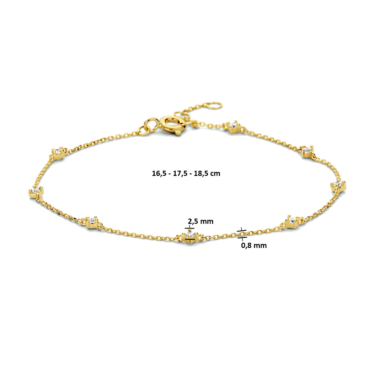 Armband zirkonia 16.5 - 17.5 - 18.5 cm
