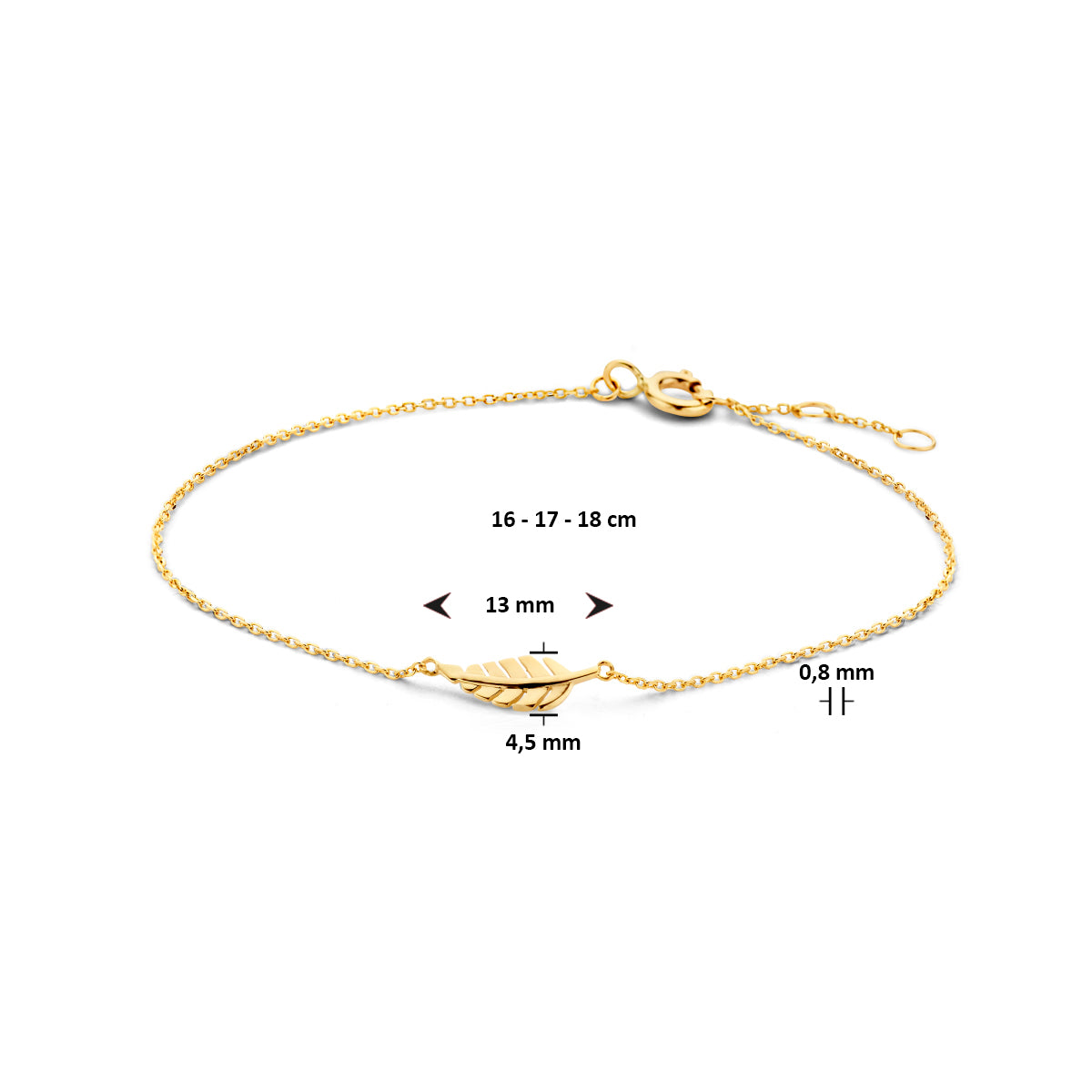 Armband veer 16 - 17 - 18 cm