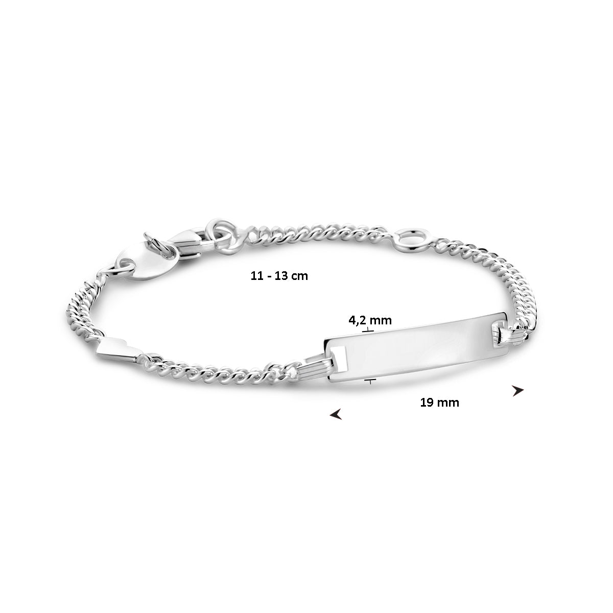 GRAVEERARMBAND ZILVER KINDEREN 13CM