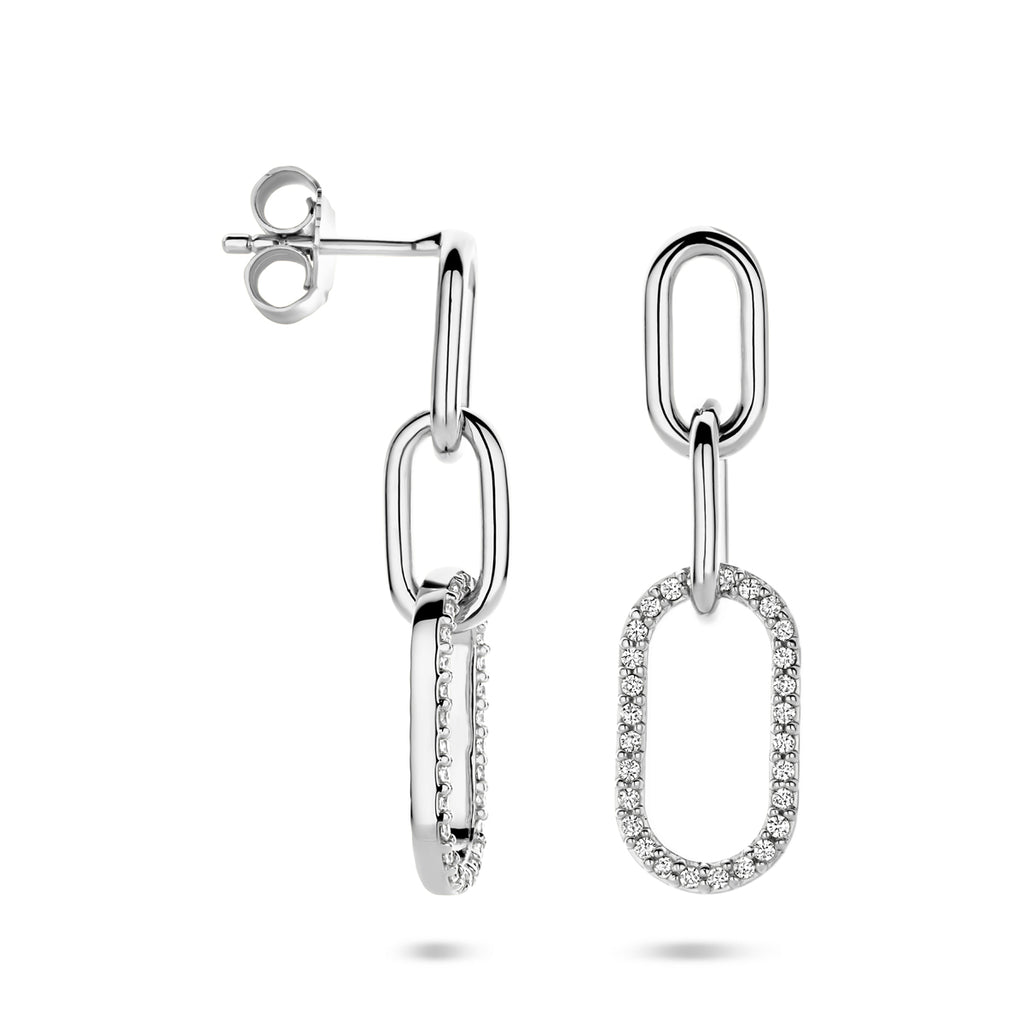 Zilver gerhodineerd oorhangers