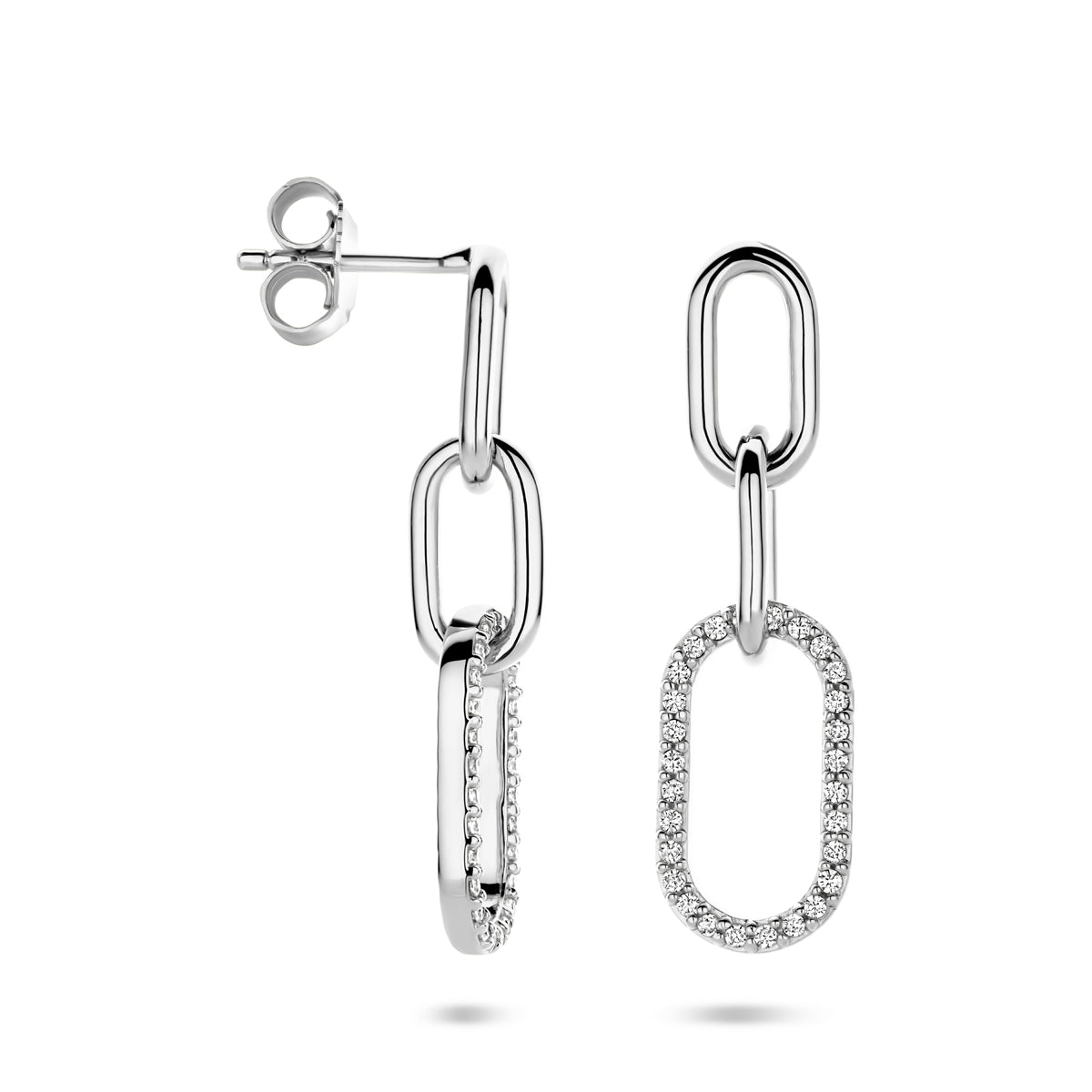 Zilver gerhodineerd oorhangers