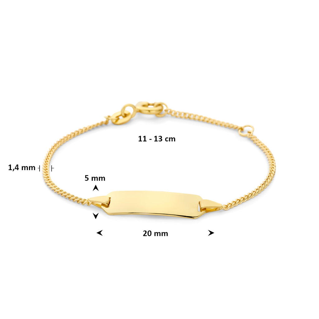 Graveerarmband gourmette 4-zijdes geslepen plaat 5.0 mm