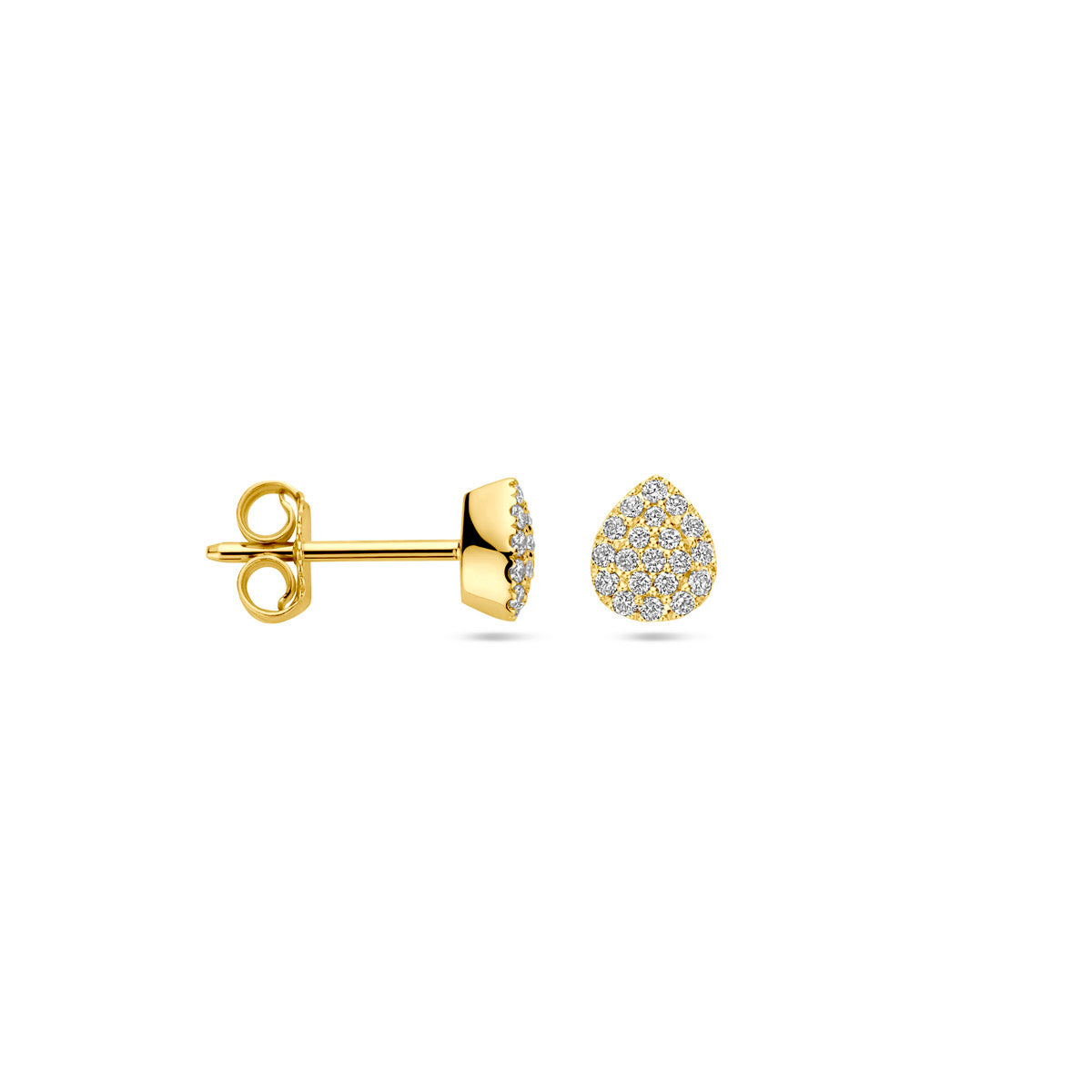 Oorknoppen druppel diamant 0.21ct (2x 0.105ct) h si 6 mm