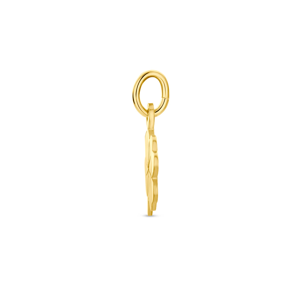 Gouden hanger klavertje 10mm