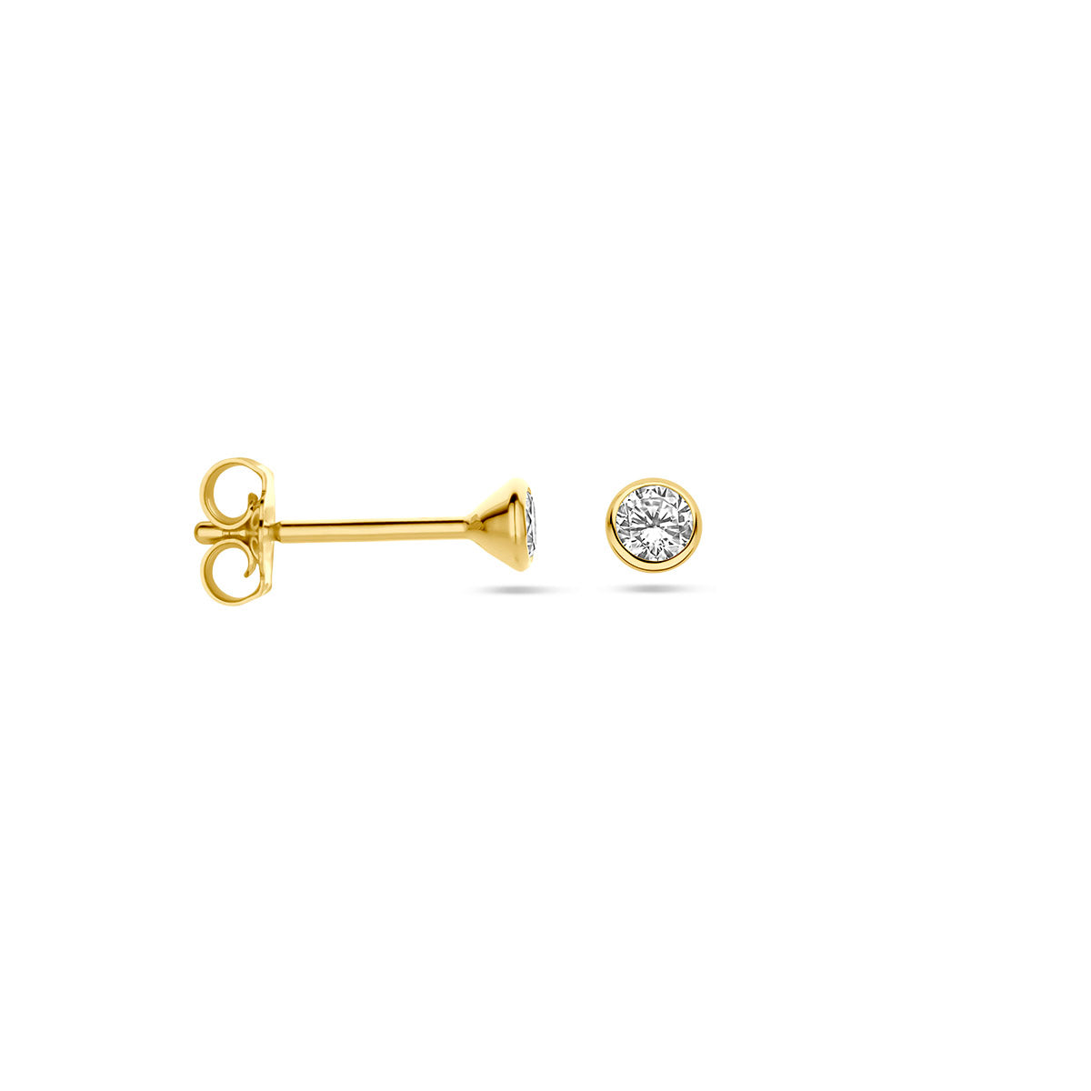 Gouden oorknoppen met zirkonia