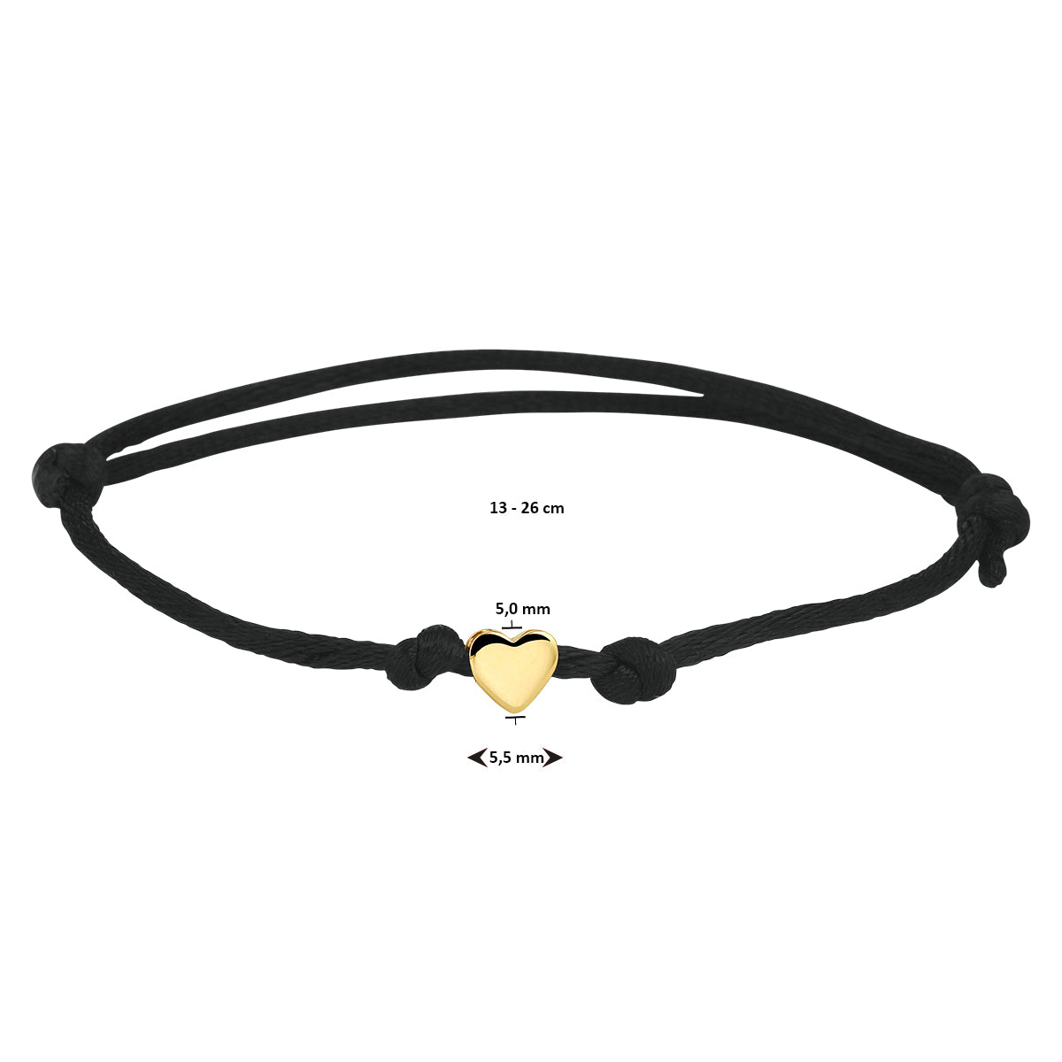 Armband satijn hart