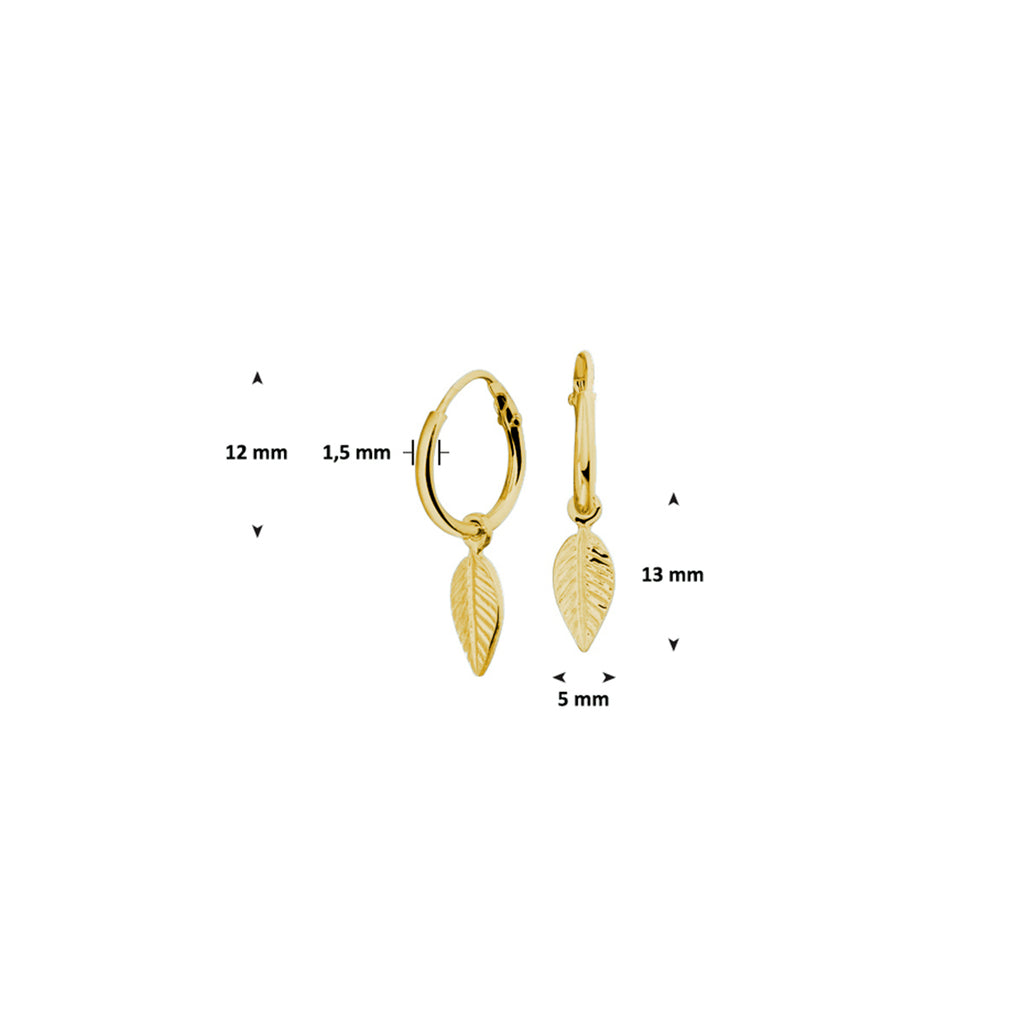 Oorringen met hanger - verguld zilver