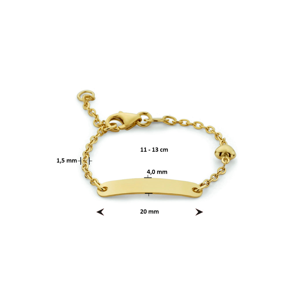 Graveerarmband hart plaat 4.0 mm