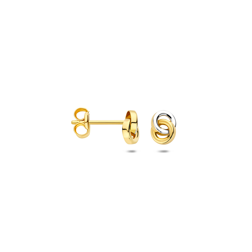 14krt gouden bicolor oorsteker