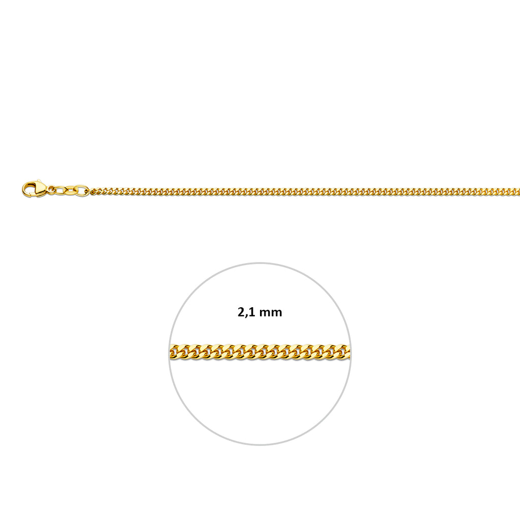 Gouden gourmet collier 70cm 2.2mm