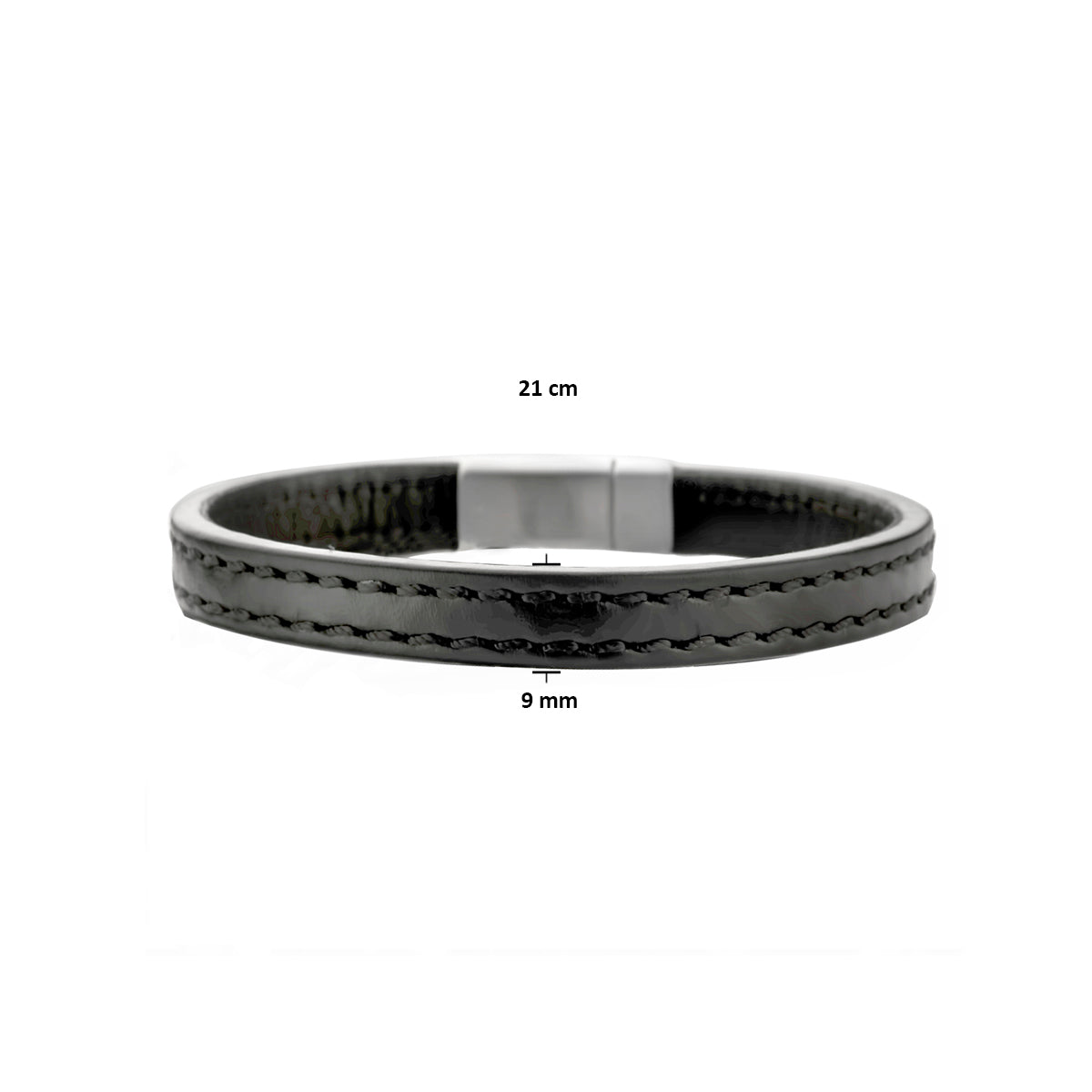 Armband - staal leer