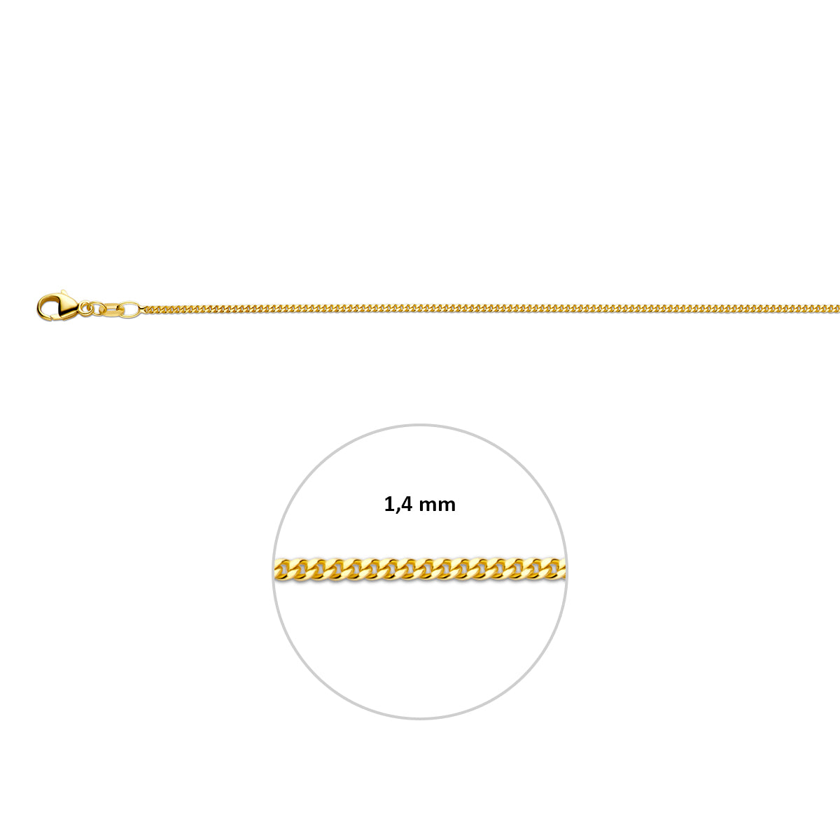 Double gourmet collier 50cm 1.4mm