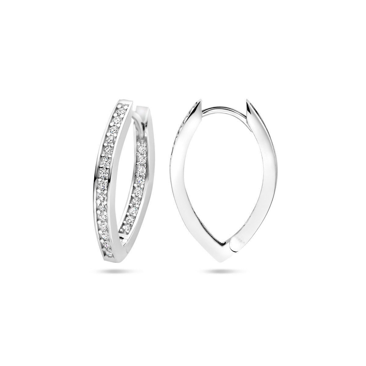 Klapoorringen zirkonia 21 mm