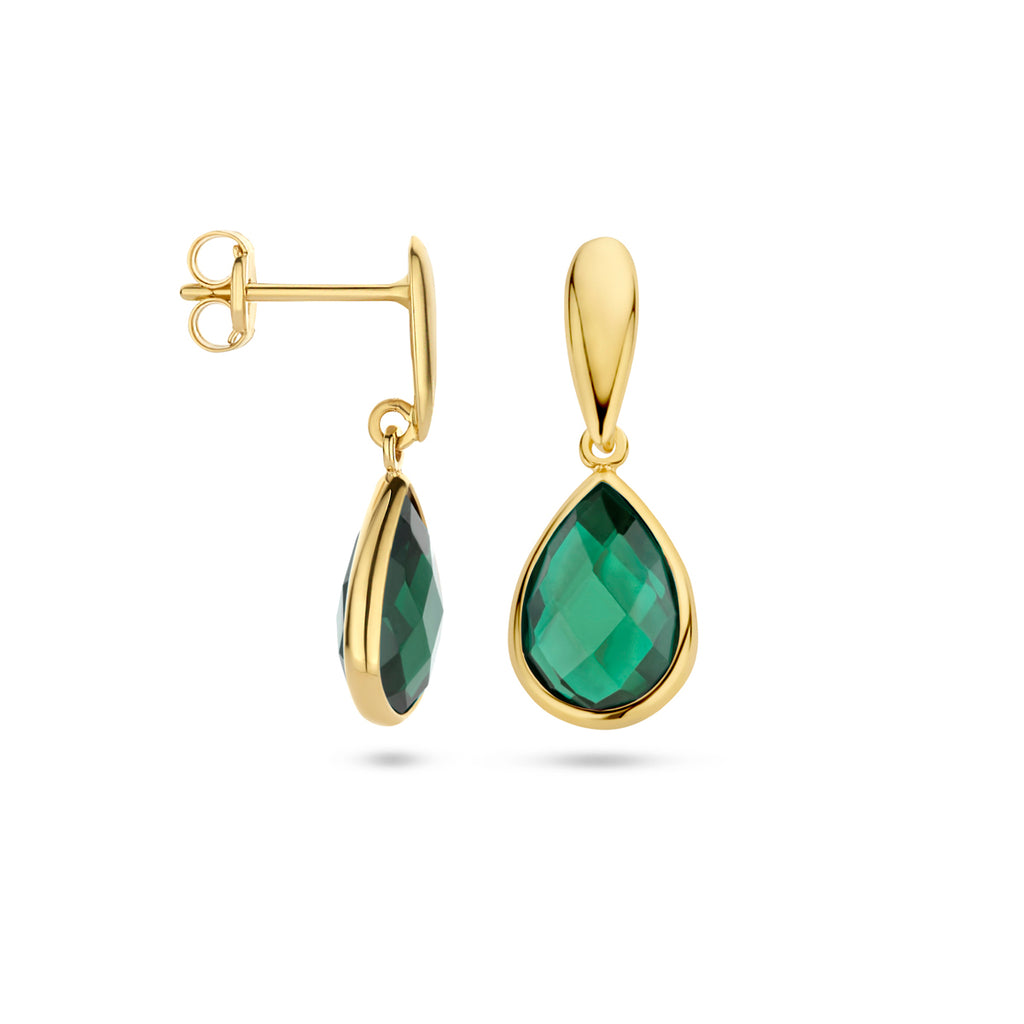 Oorhangers groen agaat