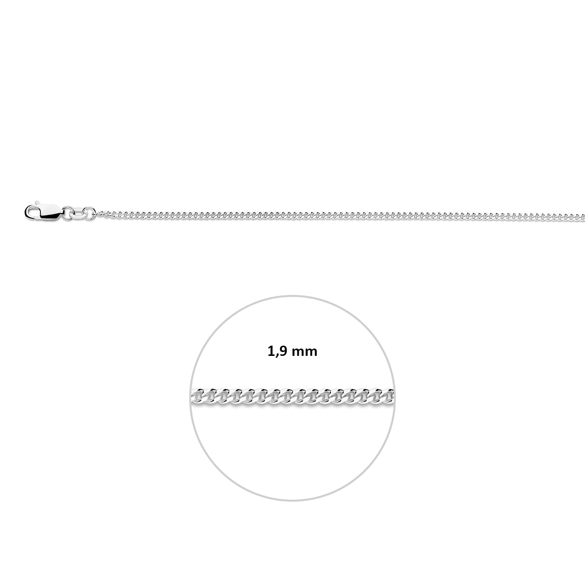 Collier gourmette 4-zijdes geslepen 2.0 mm