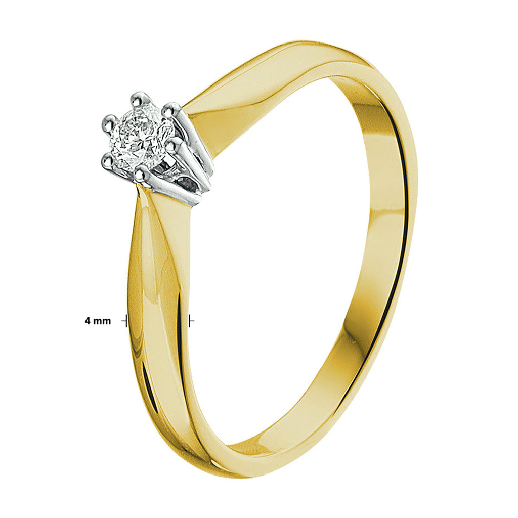 Ring diamant 0.10ct h si
