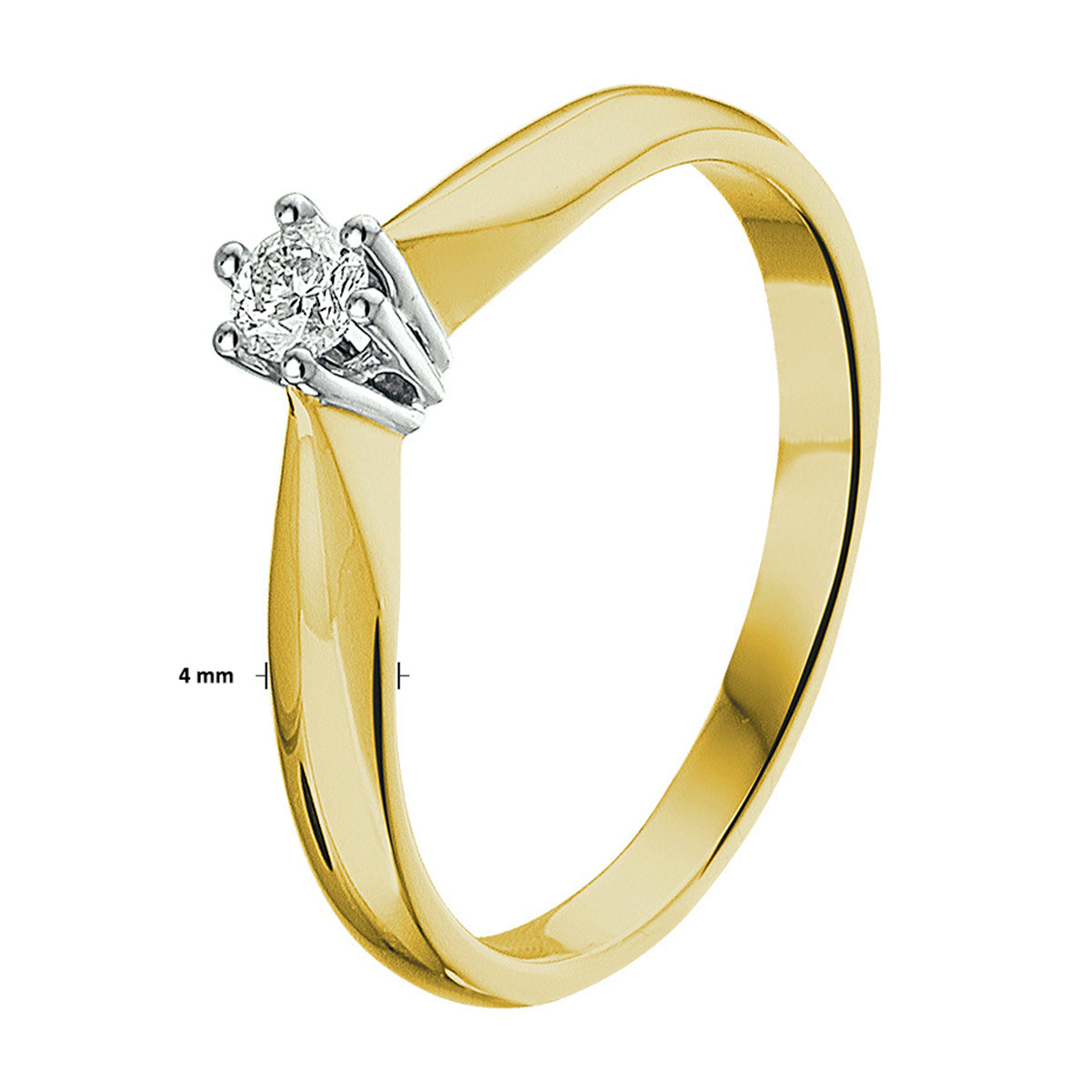 Ring diamant 0.10ct h si
