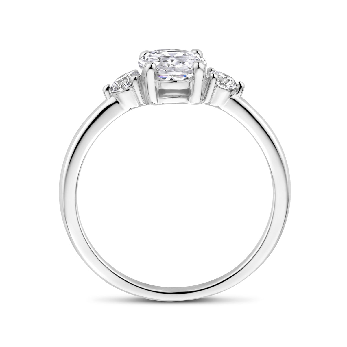Ring trilogie zirkonia 8 x 6 mm