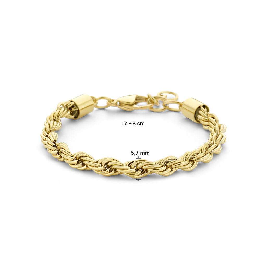 Armband koord 5.7 mm 17 + 3 cm ion plating