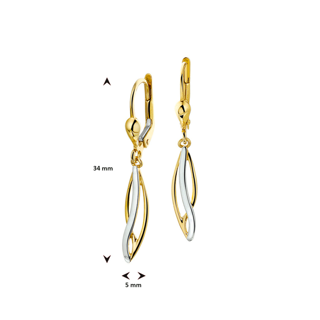 Oorhangers brisur haak bicolor gestift
