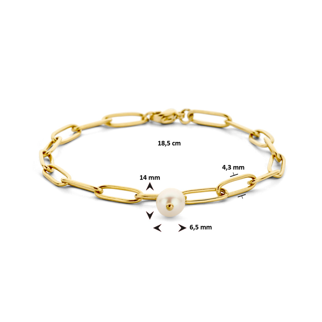 Armband paperclip synth.parel 4.3 mm 18.5 cm ion plating