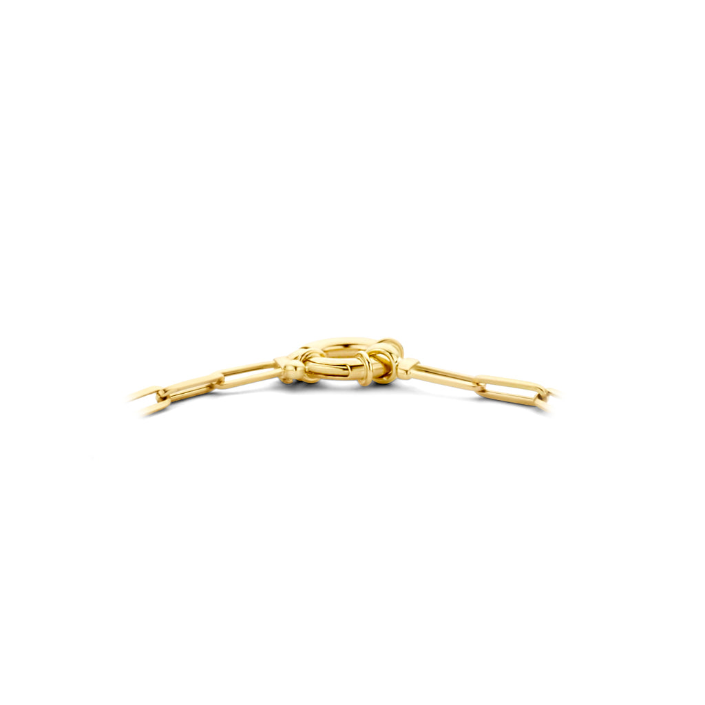 Collier paperclip vierkante buis 3.0 mm 45 cm met groot springslot