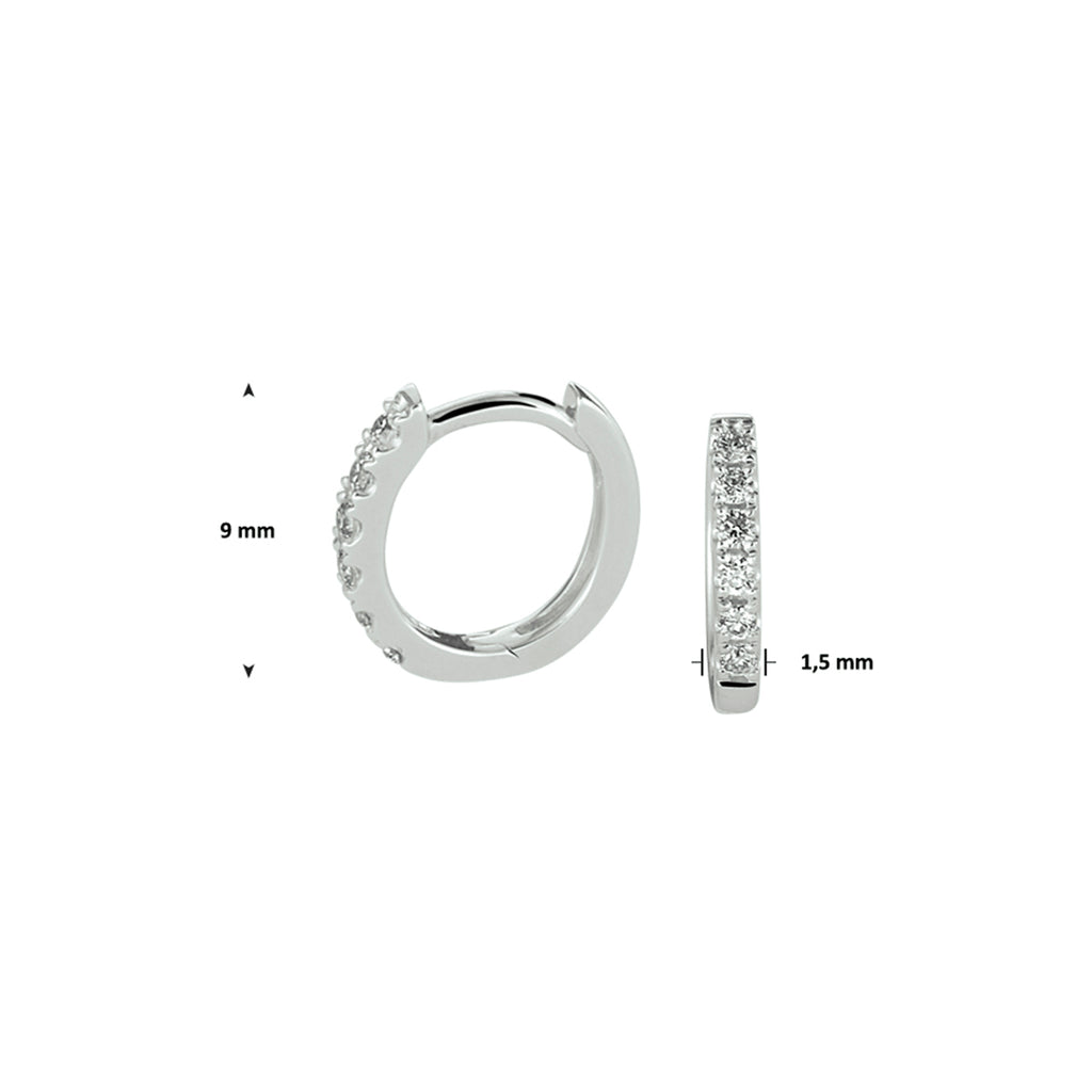 Klapoorringen diamant 0.10ct (2x0.05ct) g si