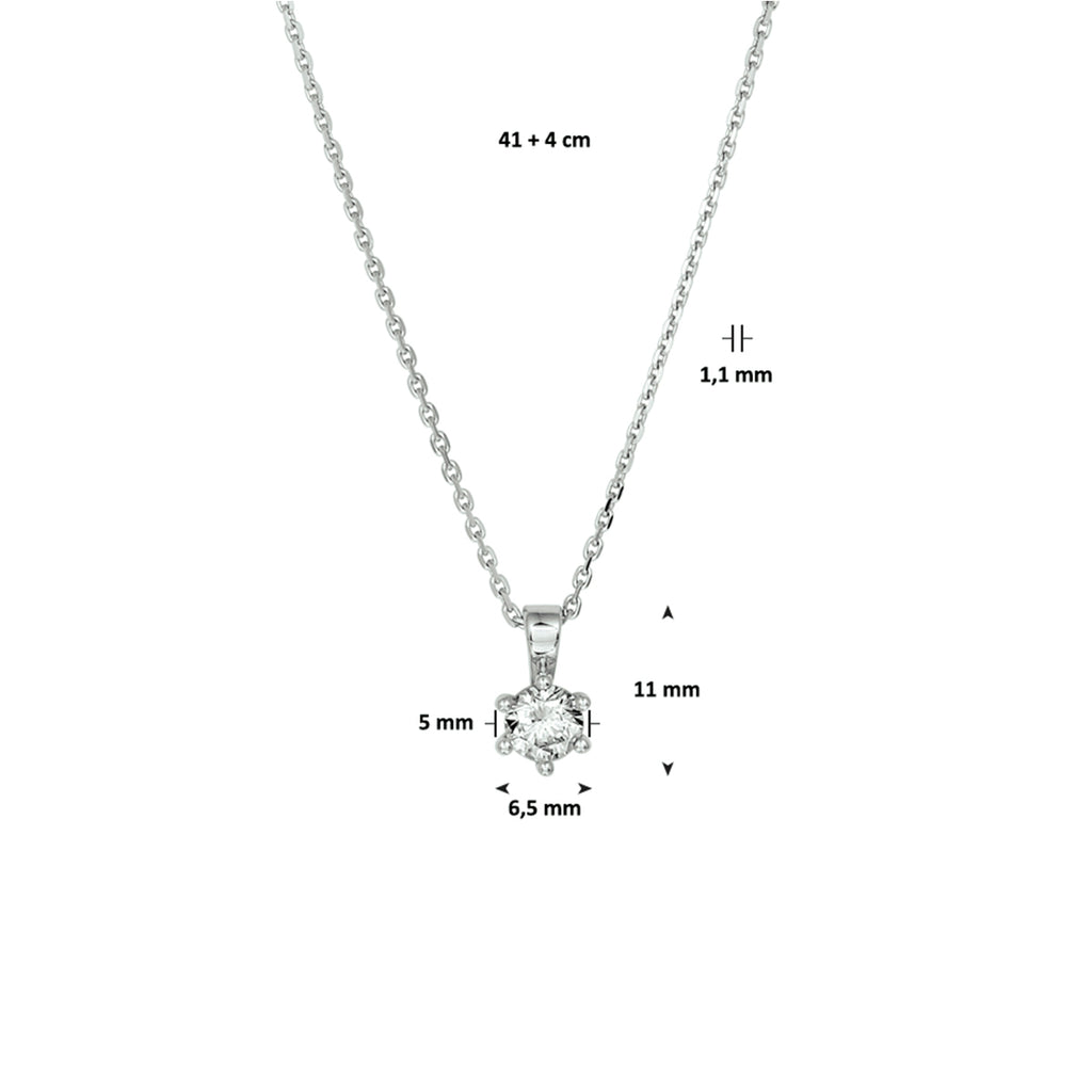 Collier zirkonia 41 + 4 cm
