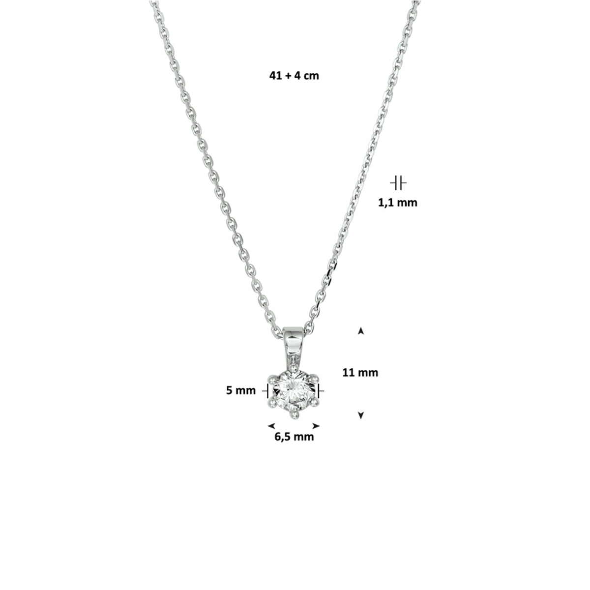 Collier zirkonia 41 + 4 cm