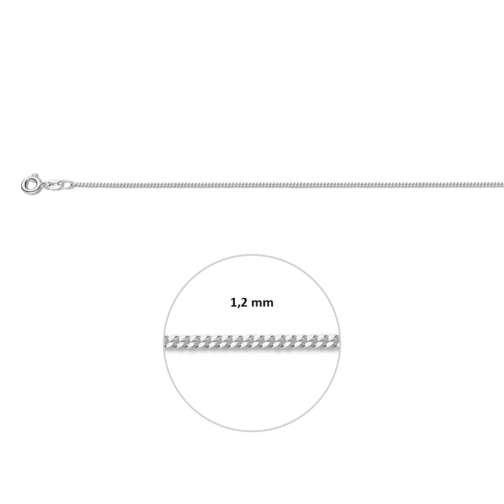 Witgoud collier  4cm 1.2mm